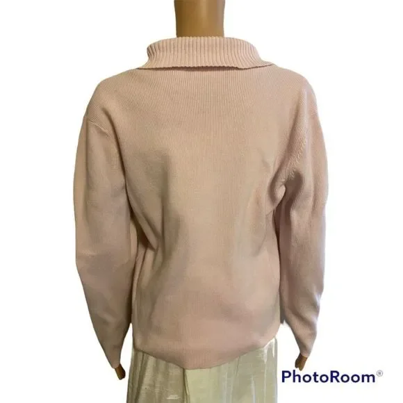 “Vintage” LIGHT PINK Shawl Collar; Cardigan Sweater; XL; sophisticated - Picture 3 of 11